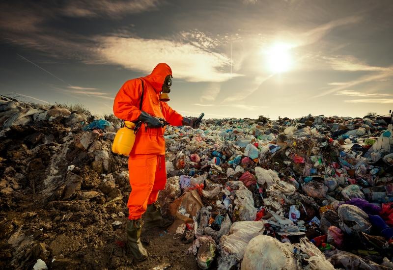 Hazardous Landfill Waste Being Carried by a Large Truck for Disposal in Houston, TX