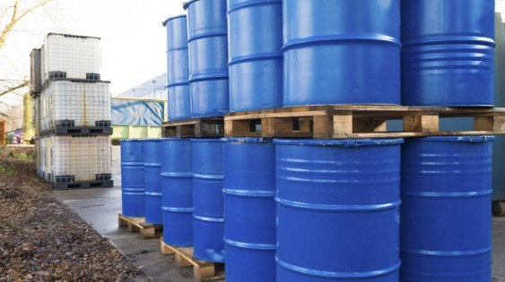 Stacks of Various Chemical Products in Excel Industrial Group's Storage Area in Houston, TX