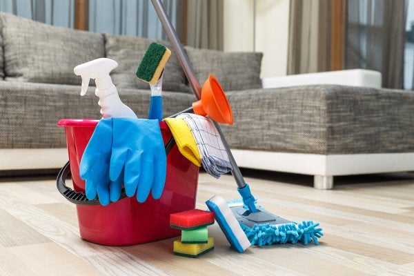 Unused Chemicals in Containers on a Shelf, Needing Careful Handling in Houston, TX
